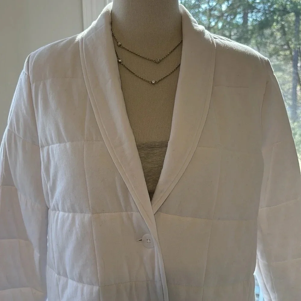Eileen Fisher Cropped Quilted Organic cotton Jacket, Size Small, Like New